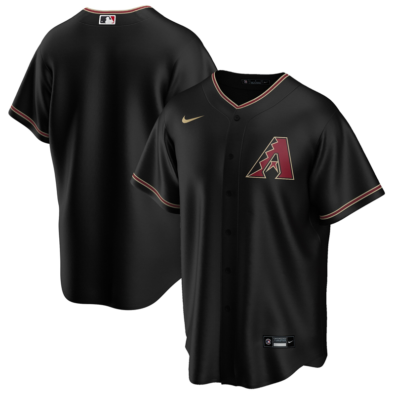 2020 MLB Men Arizona Diamondbacks Nike Black Alternate 2020 Replica Team Jersey 1